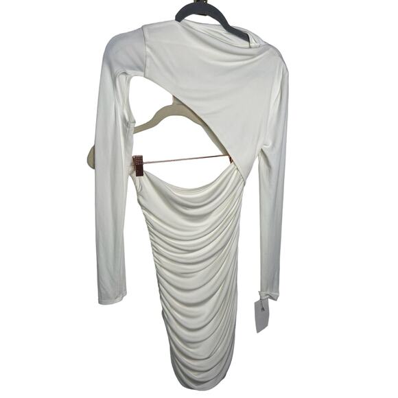 Revolve Not Yours To Keep Kara Mini Dress Cut-Out Long Sleeve Ivory Size XS - Picture 7 of 11